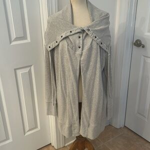 Free People Snap Neck Sweatshirt Cardigan